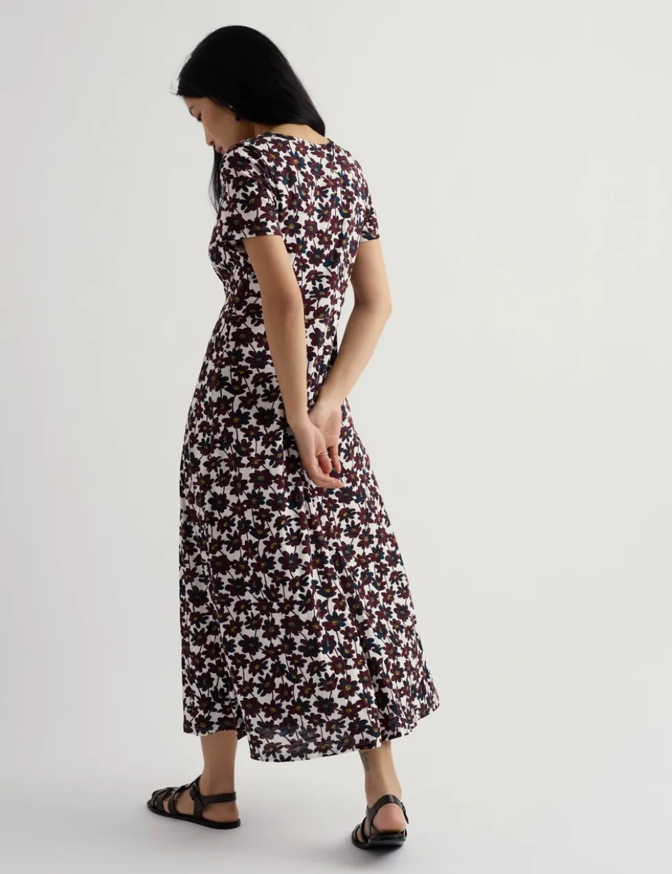 Pure Cotton Jersey Floral Midi Dress