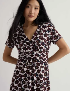 Pure Cotton Jersey Floral Midi Dress