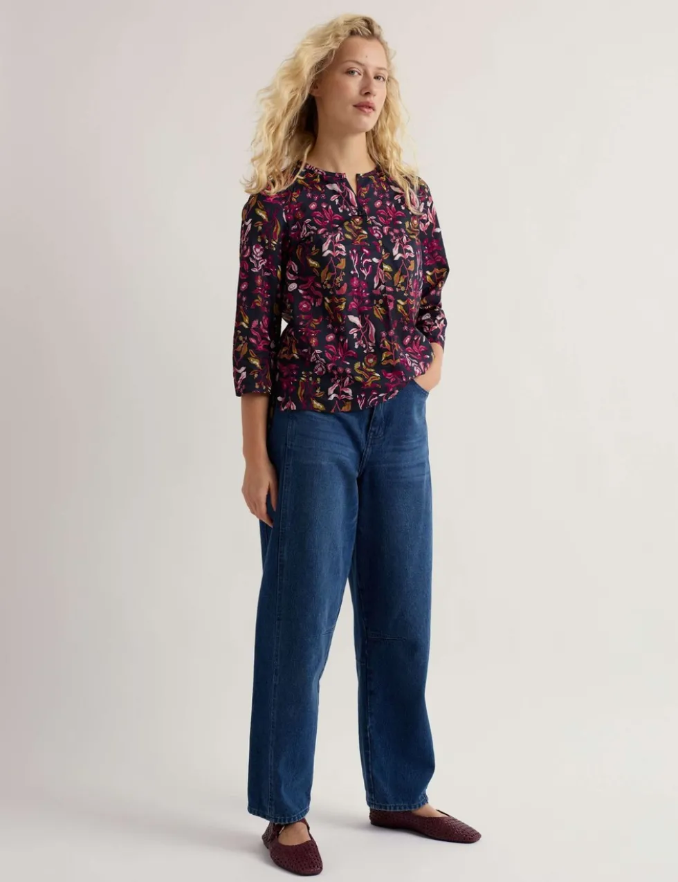 Pure Cotton Jersey Floral Top