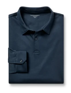 Pure Cotton Jersey Long Sleeve Polo Shirt