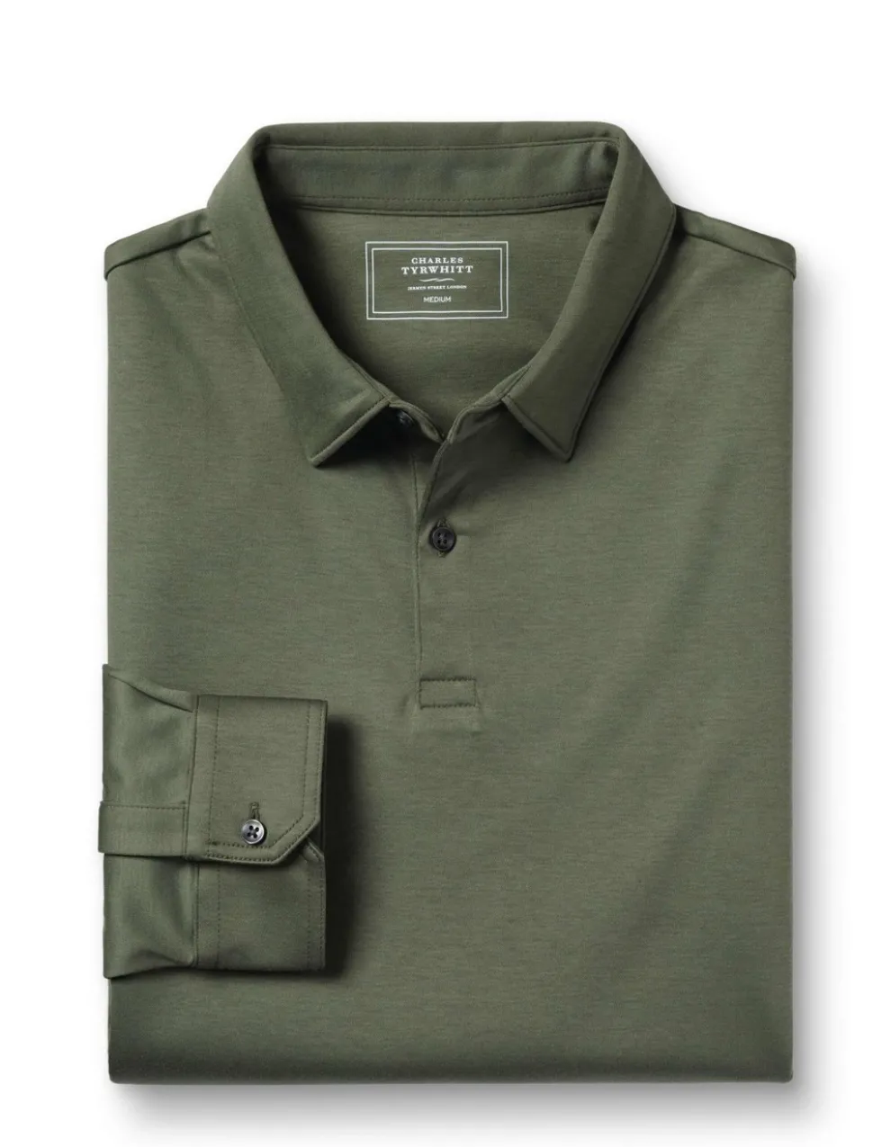 Pure Cotton Jersey Long Sleeve Polo Shirt