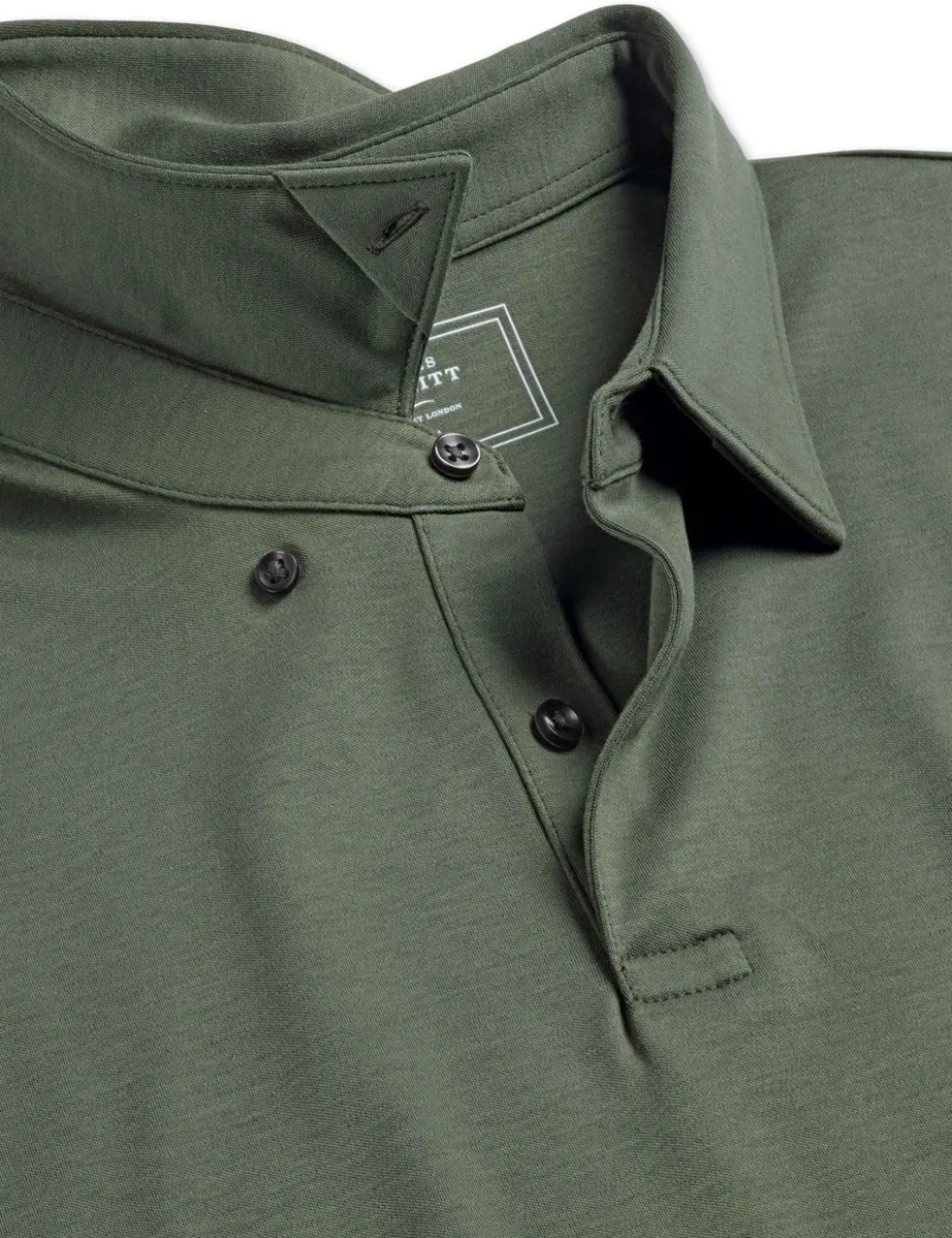 Pure Cotton Jersey Long Sleeve Polo Shirt