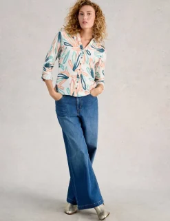 Pure Cotton Jersey Printed Collared Shirt