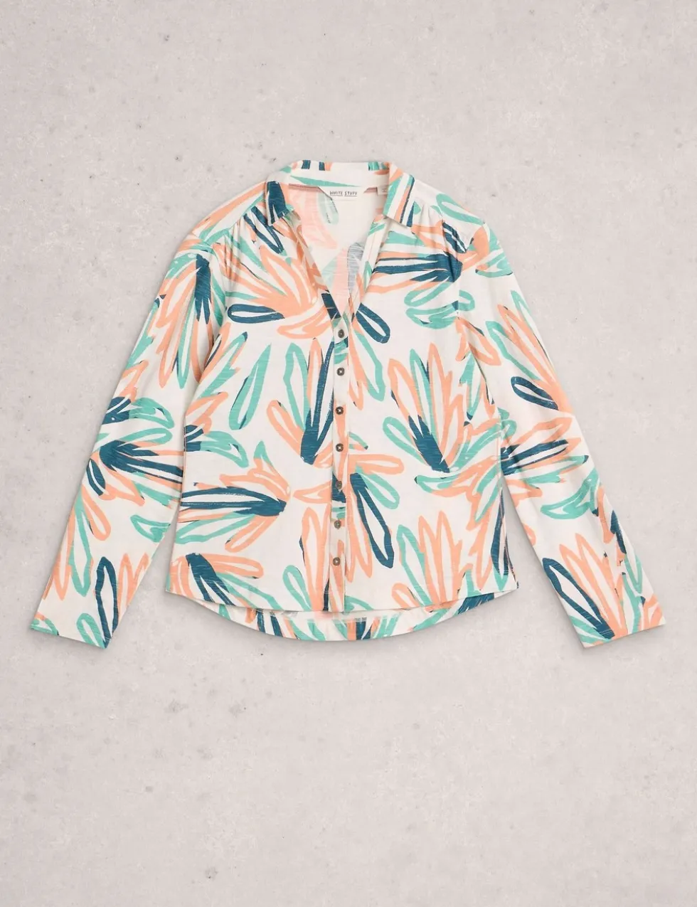 Pure Cotton Jersey Printed Collared Shirt