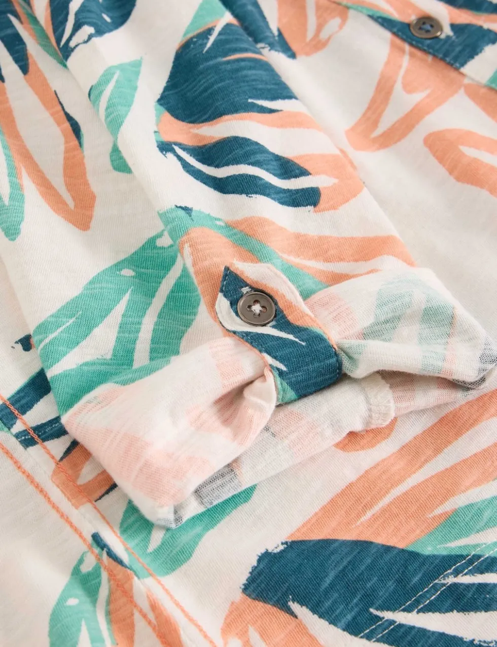 Pure Cotton Jersey Printed Collared Shirt