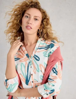 Pure Cotton Jersey Printed Collared Shirt