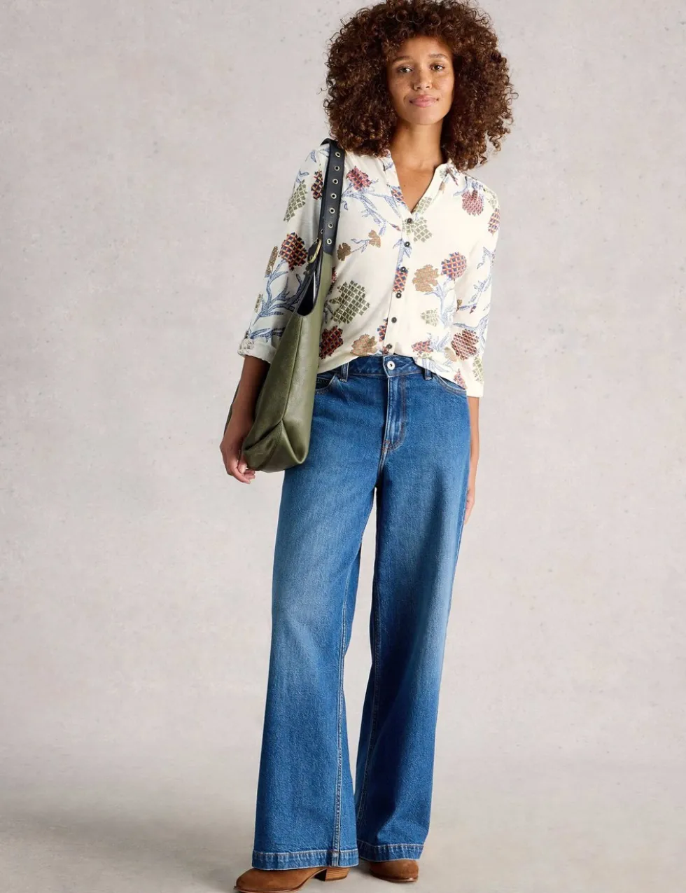 Pure Cotton Jersey Printed Collared Shirt