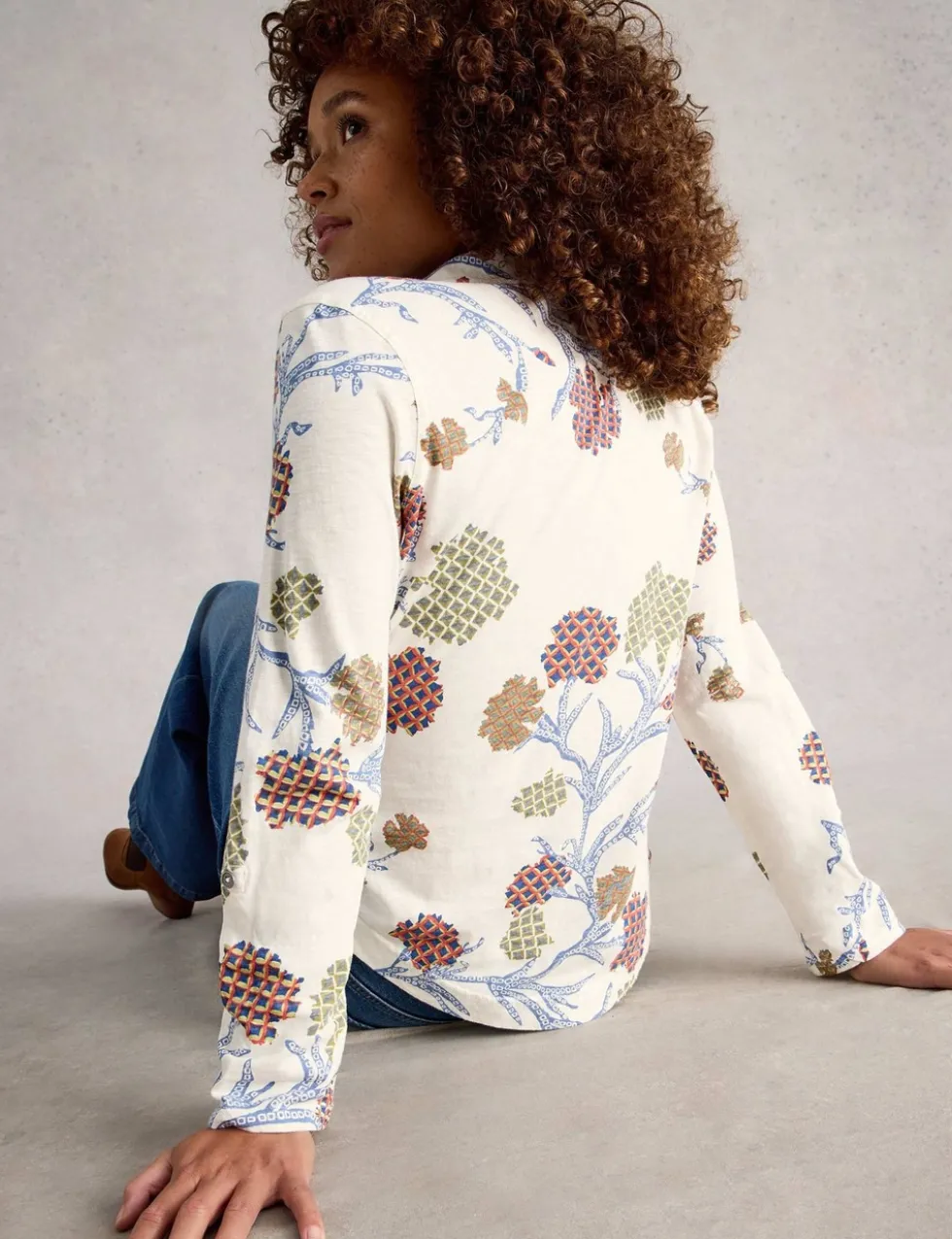 Pure Cotton Jersey Printed Collared Shirt