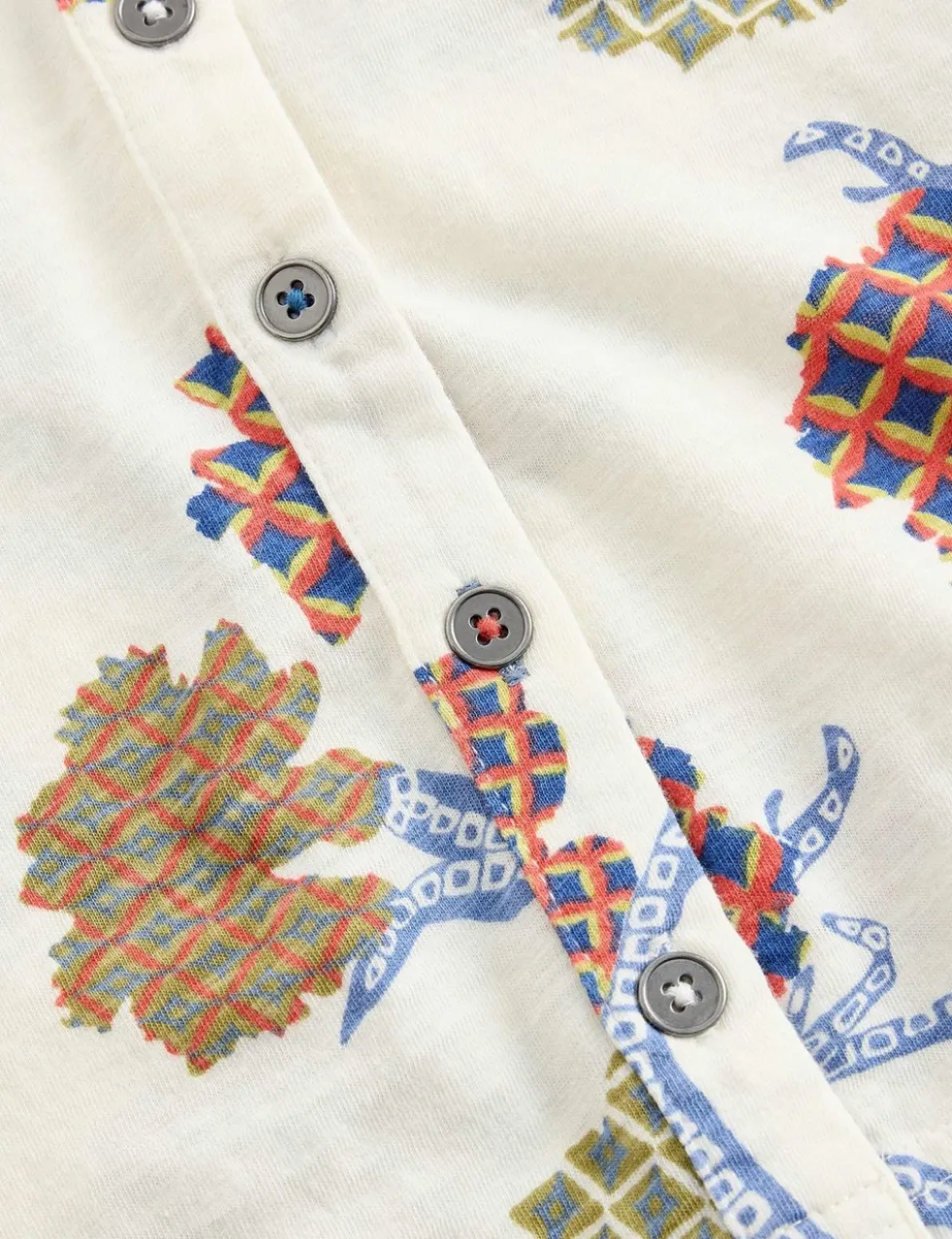 Pure Cotton Jersey Printed Collared Shirt