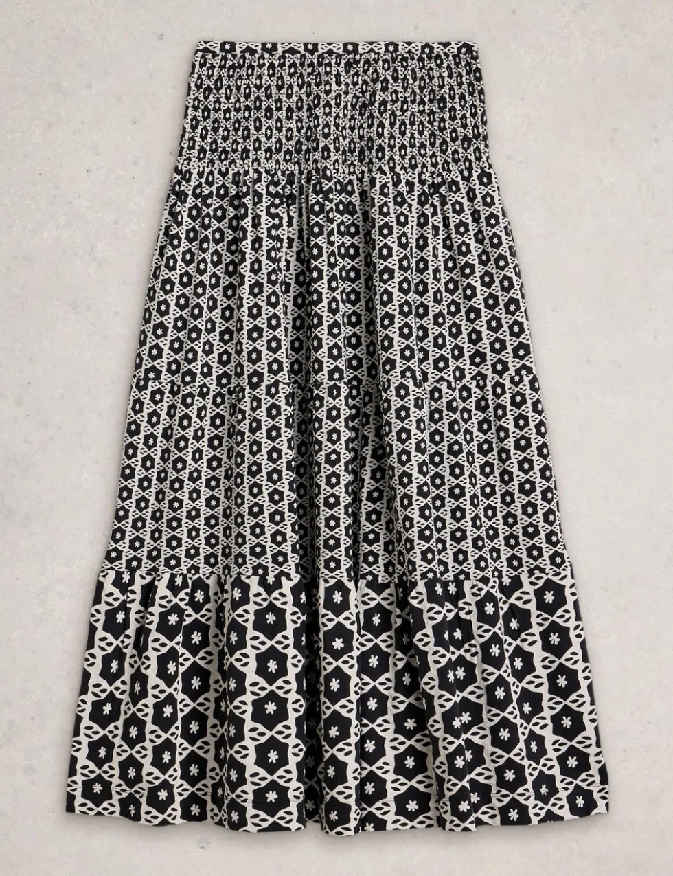 Pure Cotton Jersey Printed Maxi A-Line Skirt