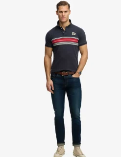 Pure Cotton Jersey Striped Polo Shirt