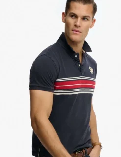 Pure Cotton Jersey Striped Polo Shirt