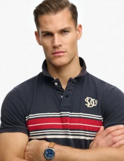 Pure Cotton Jersey Striped Polo Shirt