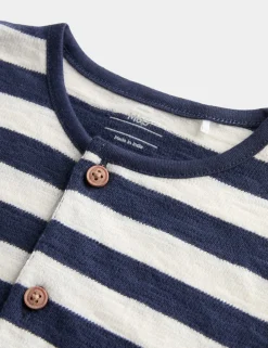 Pure Cotton Jersey Striped Romper (0-3 Yrs)