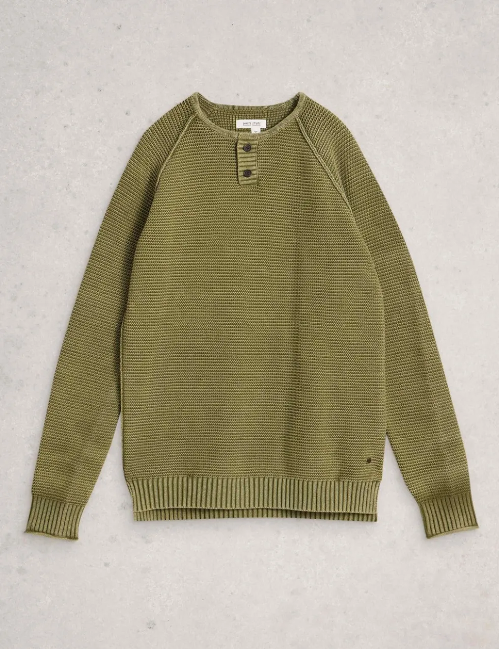 Pure Cotton Knitted Henley Jumper