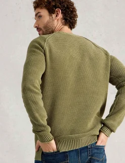 Pure Cotton Knitted Henley Jumper
