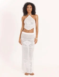 Pure Cotton Knitted Maxi Beach Skirt