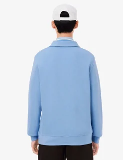 Pure Cotton Knitted Polo Collar Sweatshirt