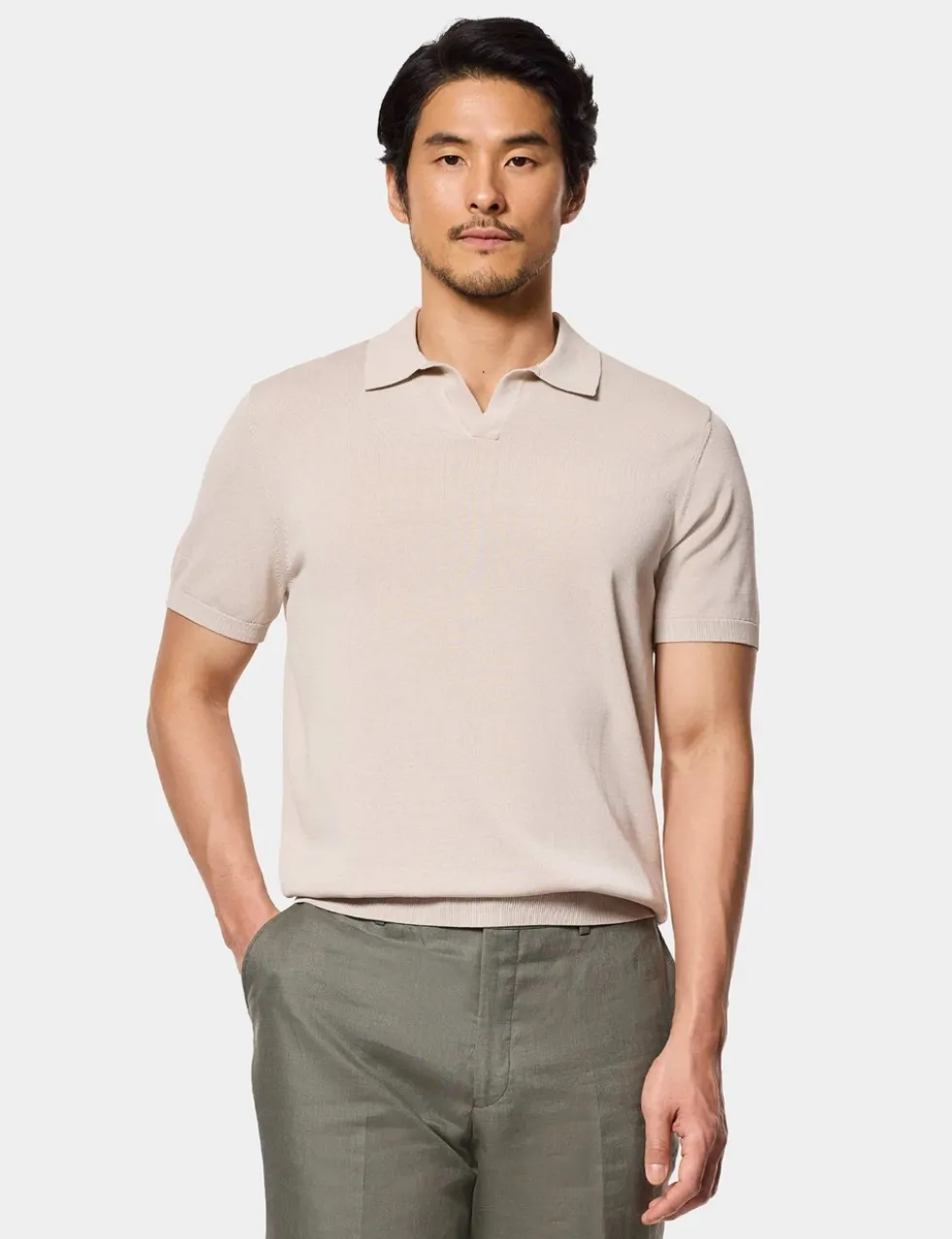 Pure Cotton Knitted Polo Shirt