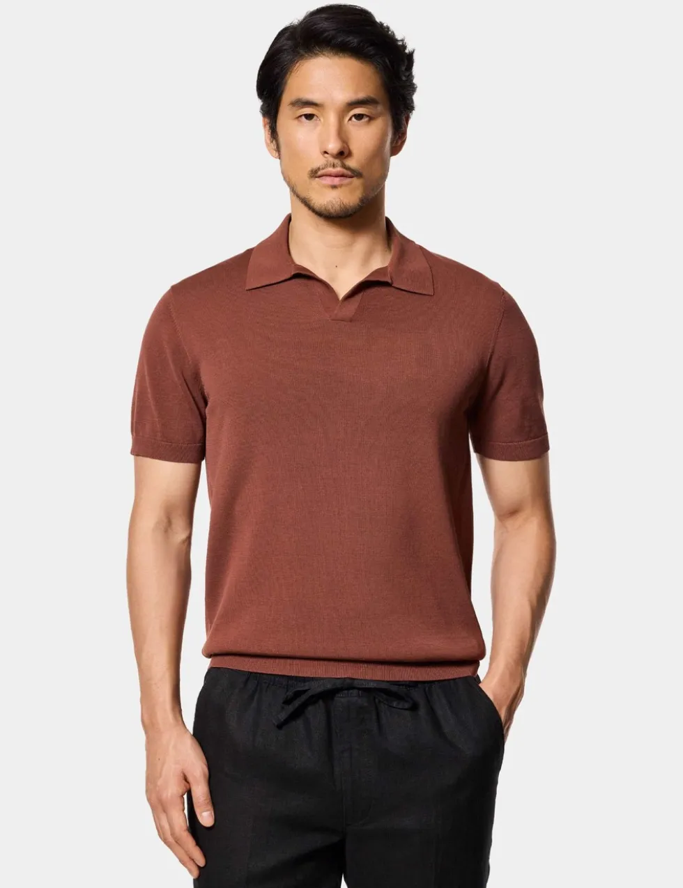 Pure Cotton Knitted Polo Shirt