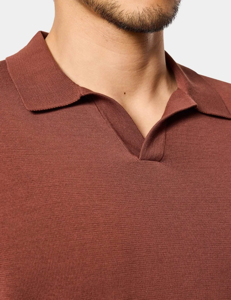 Pure Cotton Knitted Polo Shirt