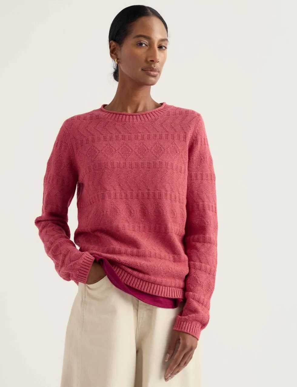Pure Cotton Knitted Relaxed Jumper