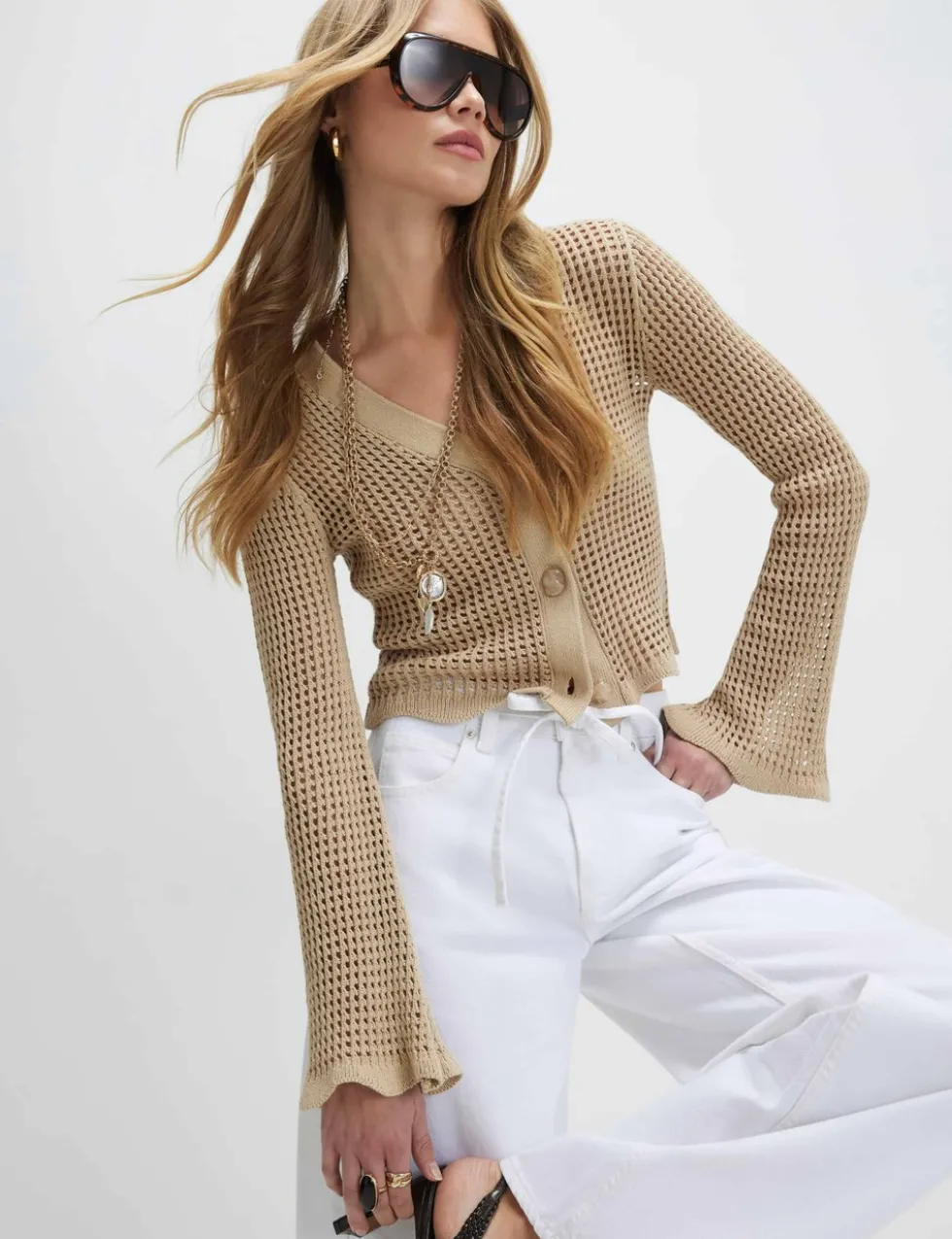 Pure Cotton Knitted V-Neck Cardigan