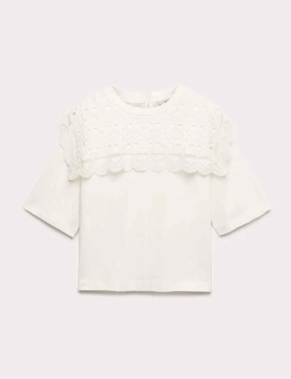 Pure Cotton Lace Bib T-Shirt