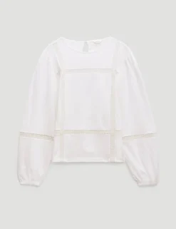 Pure Cotton Lace Detail Top
