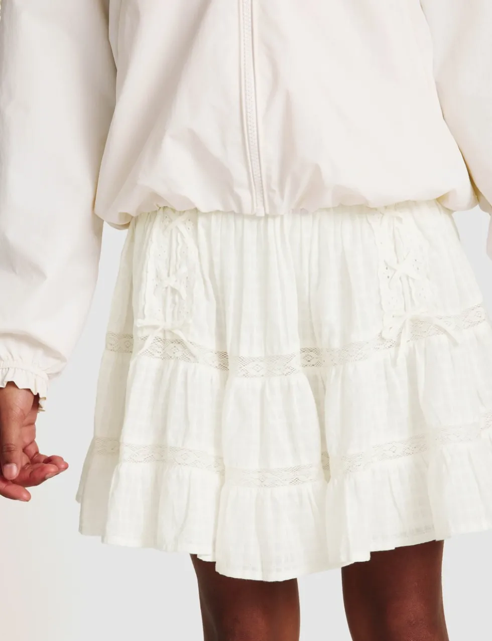 Pure Cotton Lace Up Elasticated Waist Skirt (6-16 Yrs)