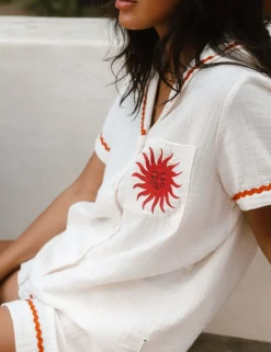 Pure Cotton Le Soleil Slogan Pyjama Set