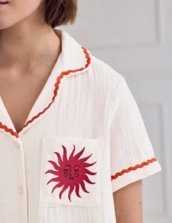 Pure Cotton Le Soleil Slogan Pyjama Set