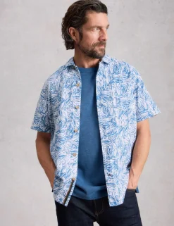 Pure Cotton Leaf Print Shirt