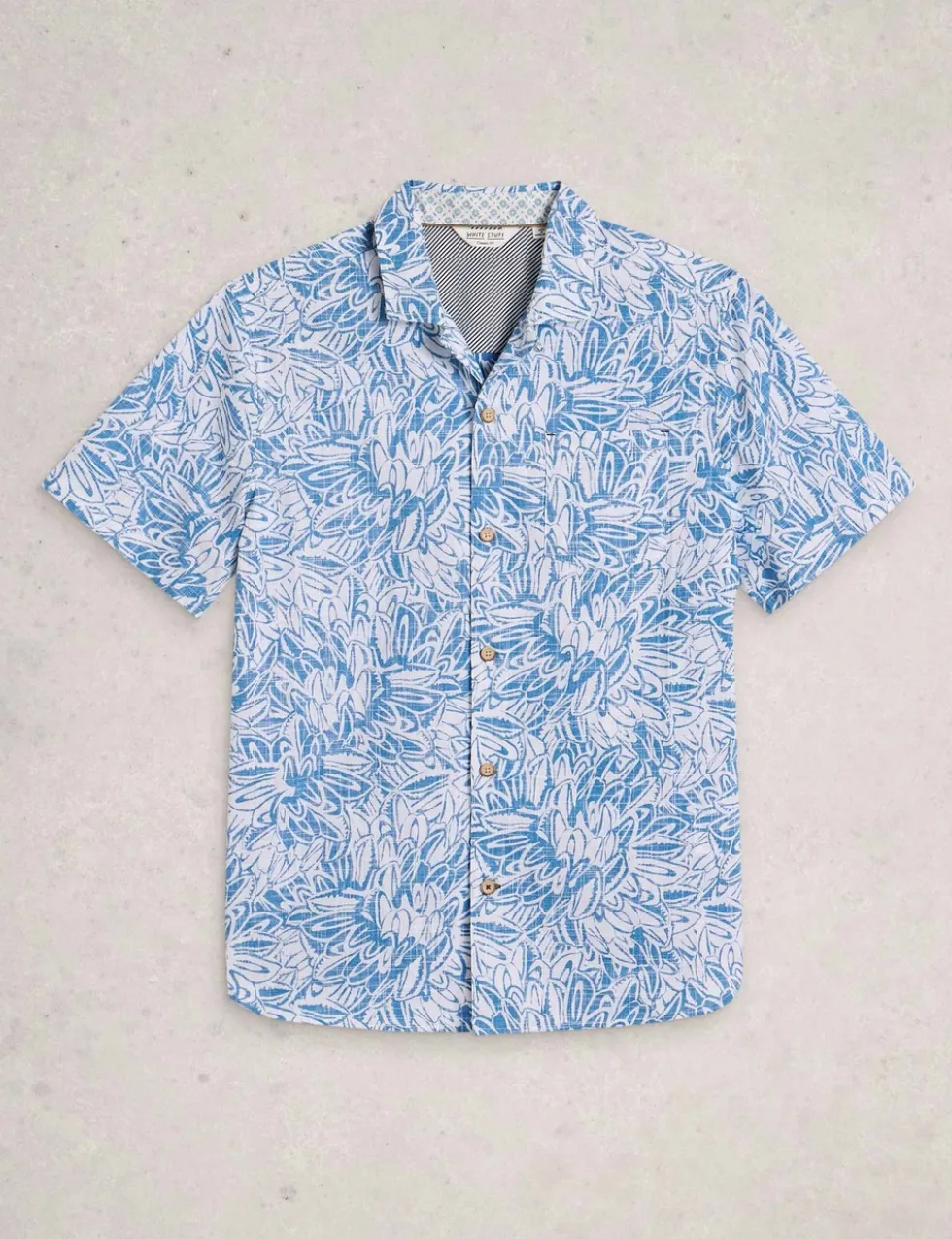 Pure Cotton Leaf Print Shirt