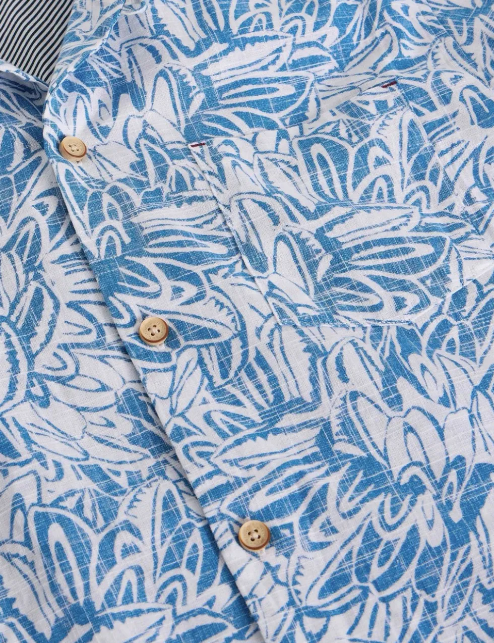 Pure Cotton Leaf Print Shirt