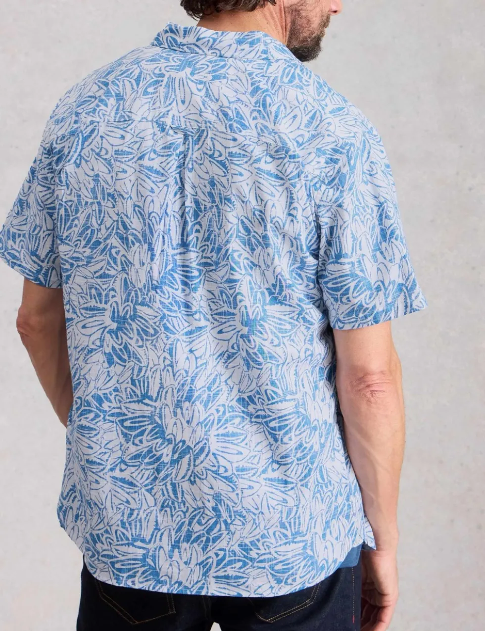 Pure Cotton Leaf Print Shirt