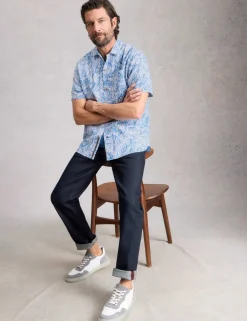 Pure Cotton Leaf Print Shirt