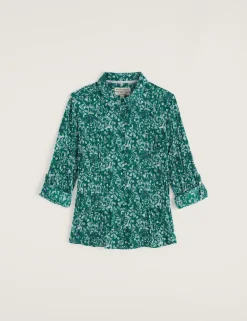 Pure Cotton Leaf Print Shirt