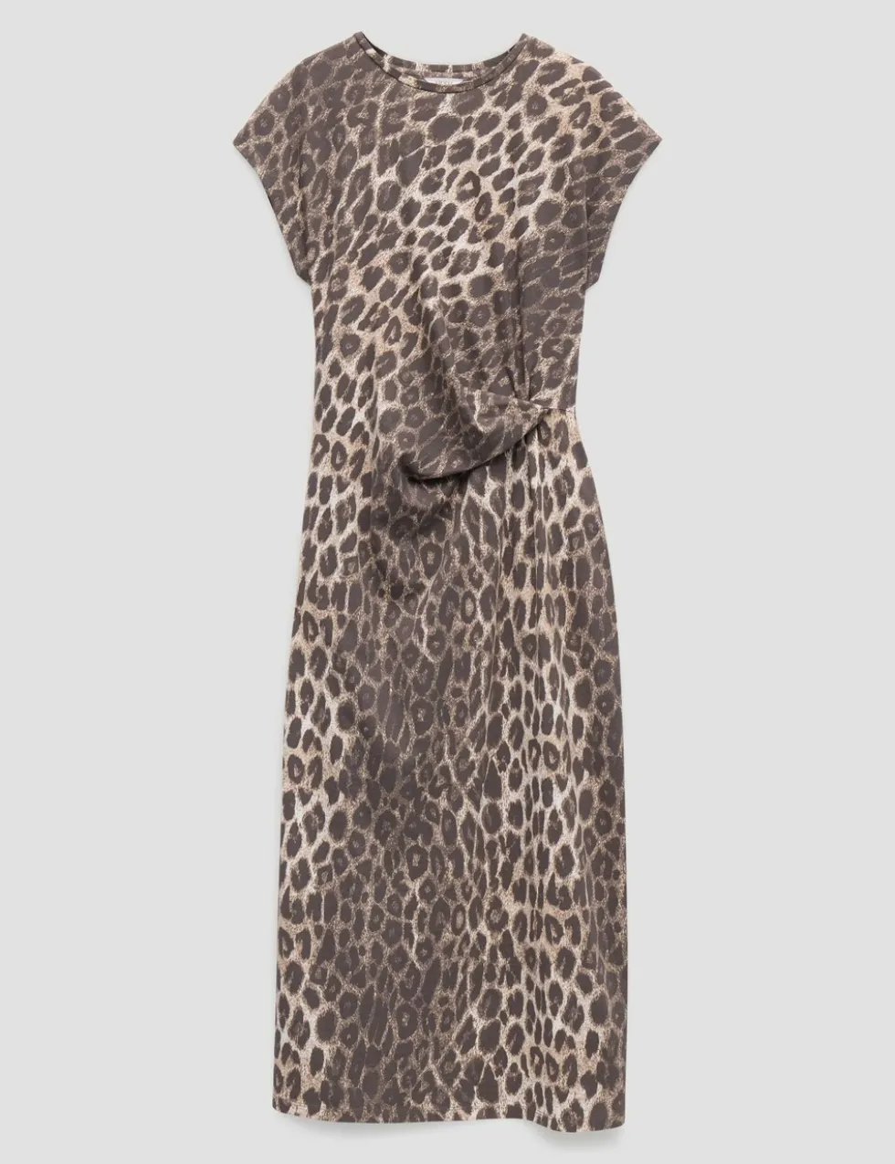 Pure Cotton Leopard Print Midi Column Dress