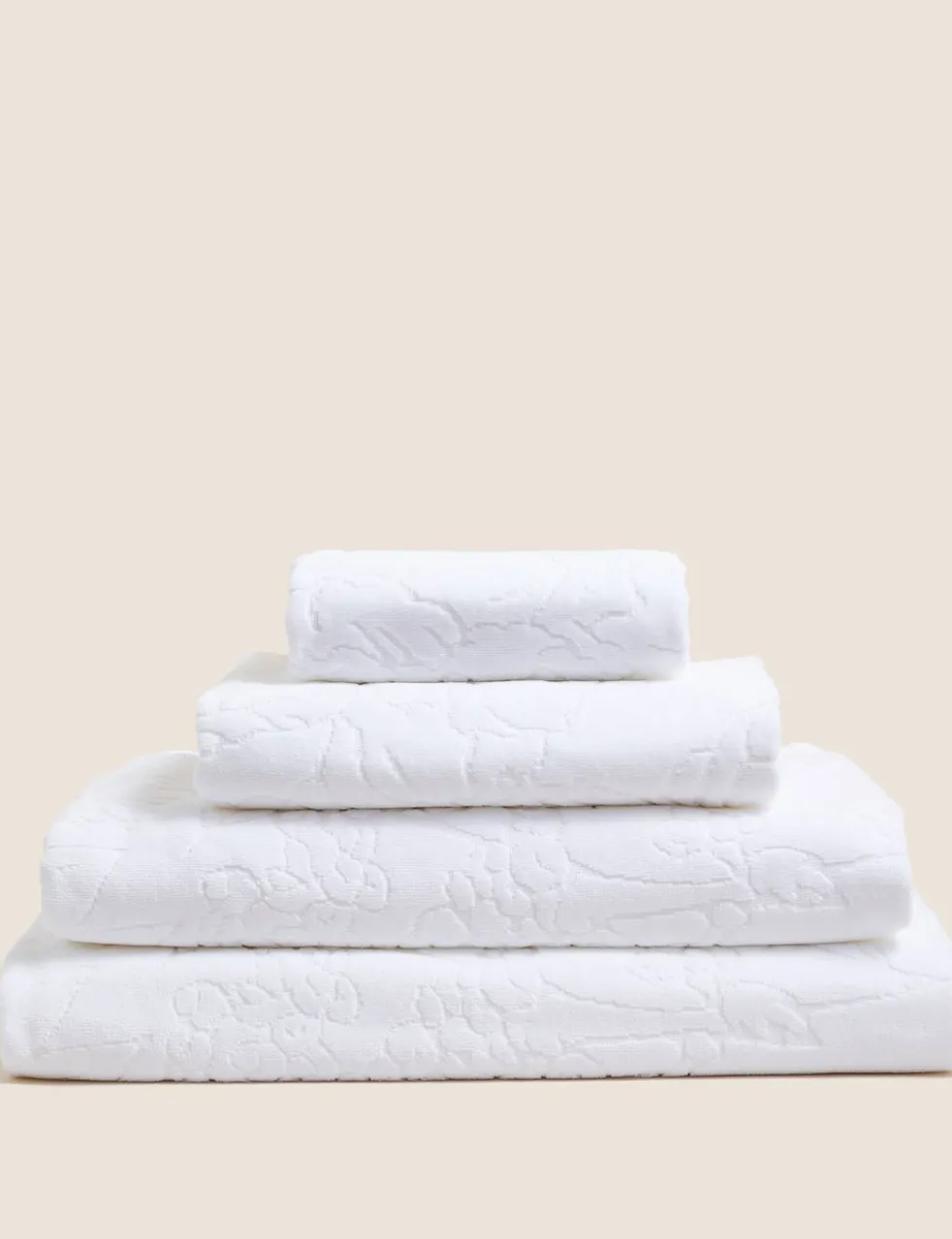 Pure Cotton Linear Floral Towel
