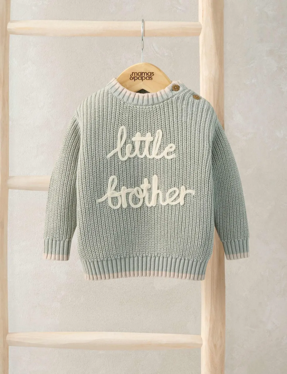 Pure Cotton Little Brother Slogan Jumper (7lbs-9 Mths)
