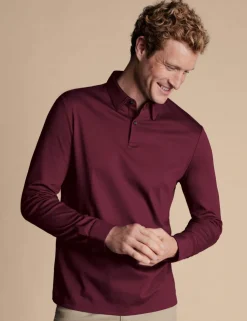 Pure Cotton Long Sleeve Polo Shirt
