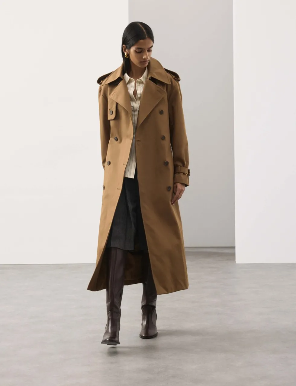 Pure Cotton Longline Trench Coat