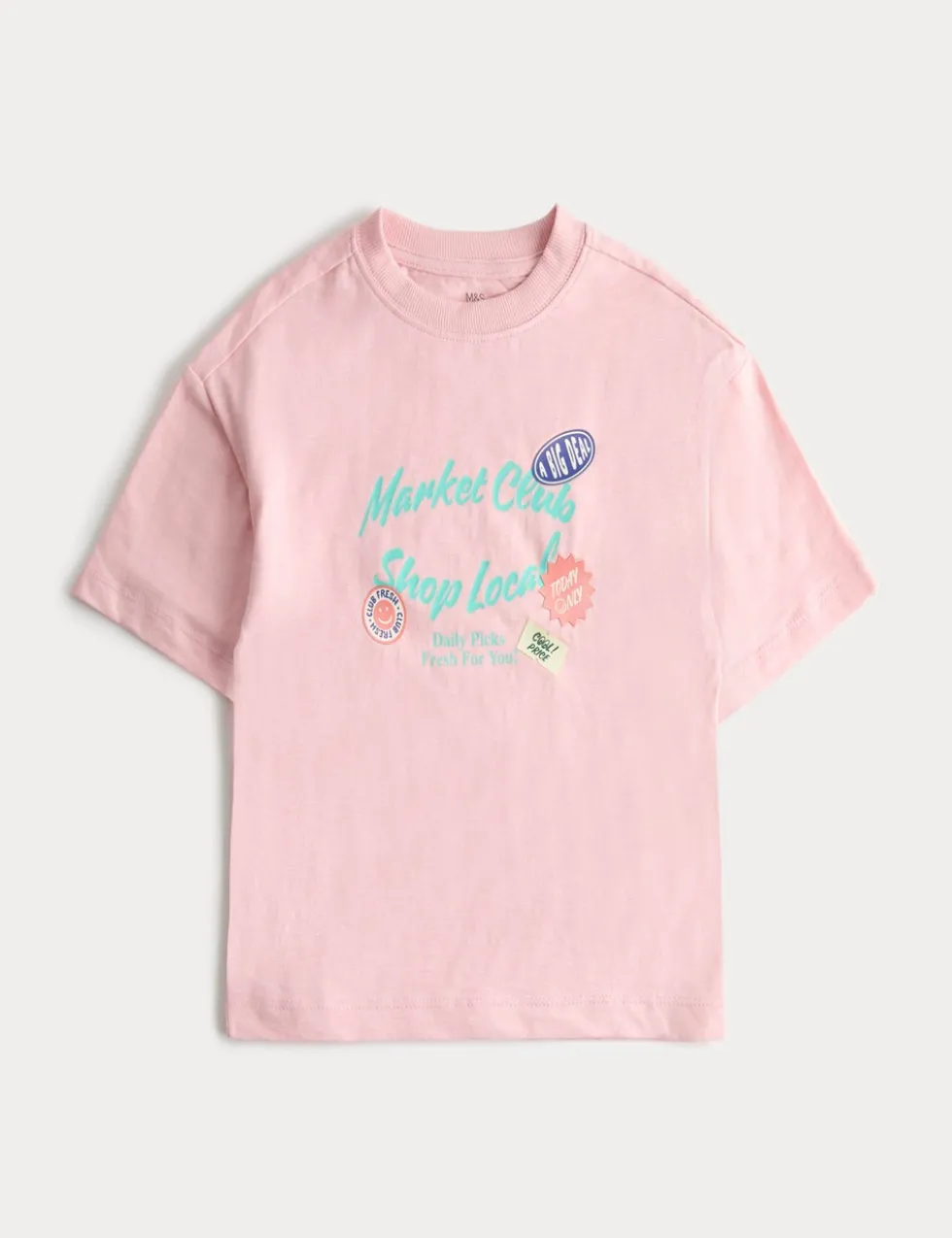 Pure Cotton Market Graphic T-Shirt (2-8 Yrs)