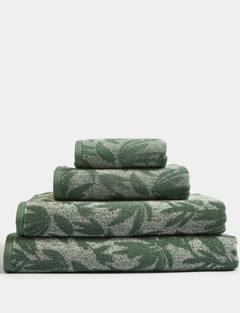 Pure Cotton Marl Leaves Towel