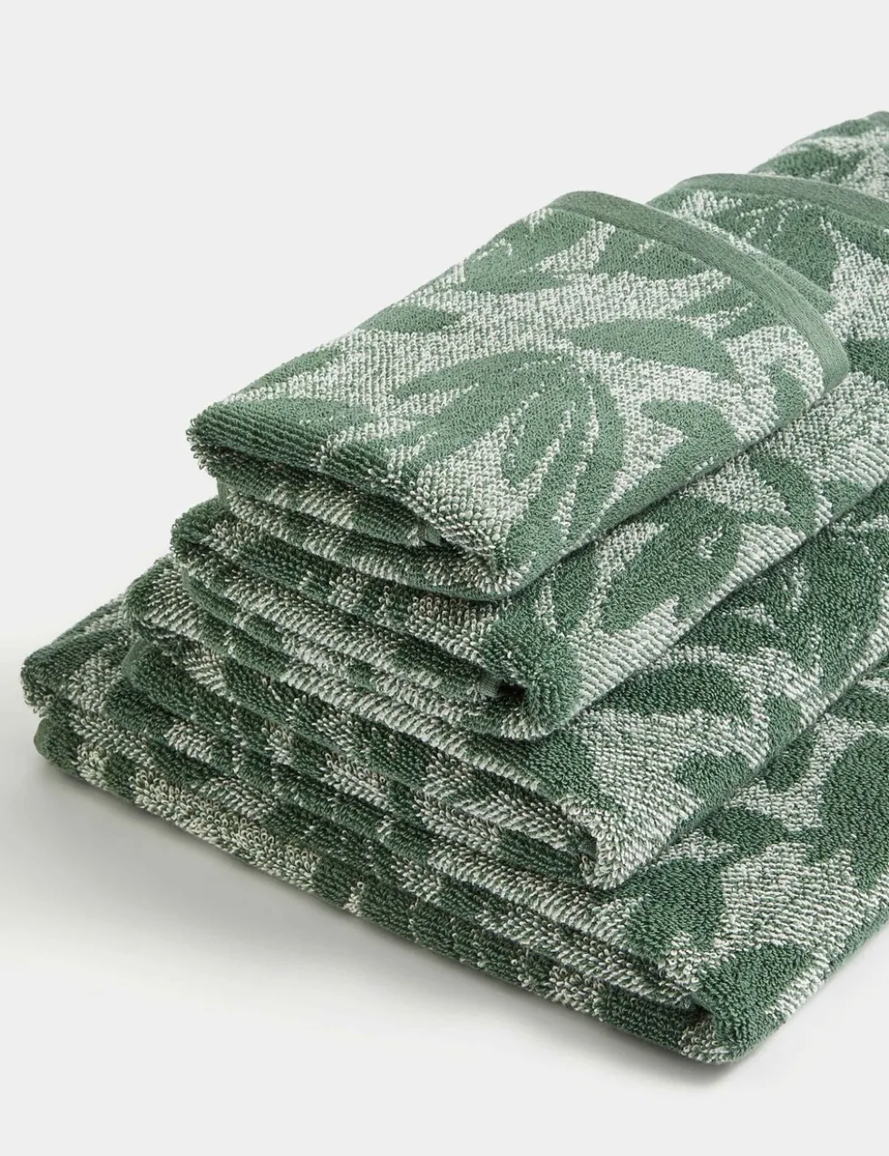 Pure Cotton Marl Leaves Towel