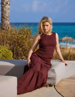 Pure Cotton Maxi Tiered Beach Skirt