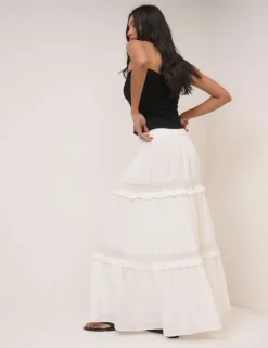 Pure Cotton Maxi Tiered Skirt