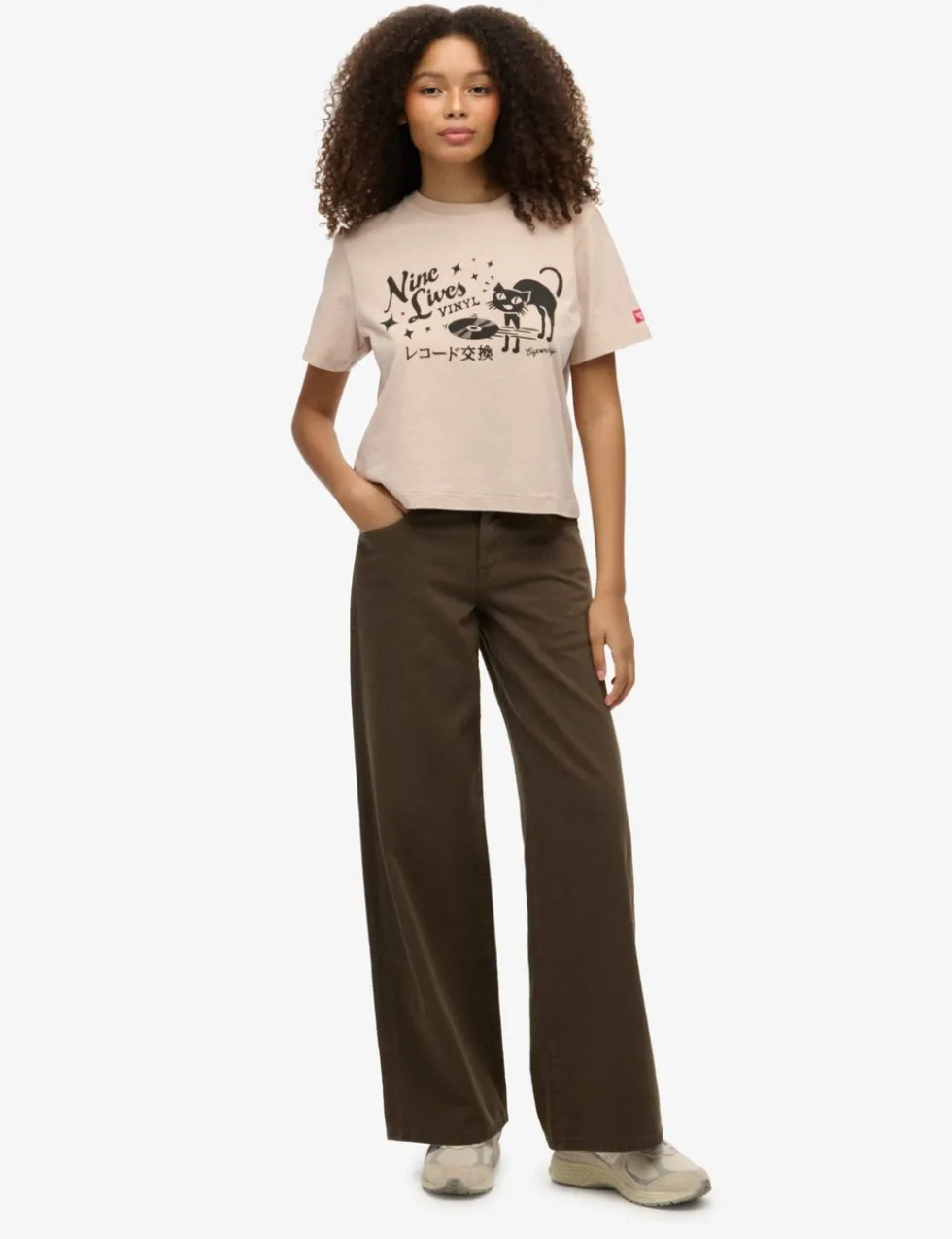Pure Cotton Mid Rise Wide Leg Jeans
