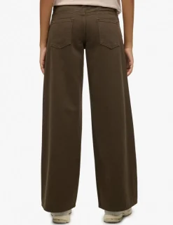 Pure Cotton Mid Rise Wide Leg Jeans